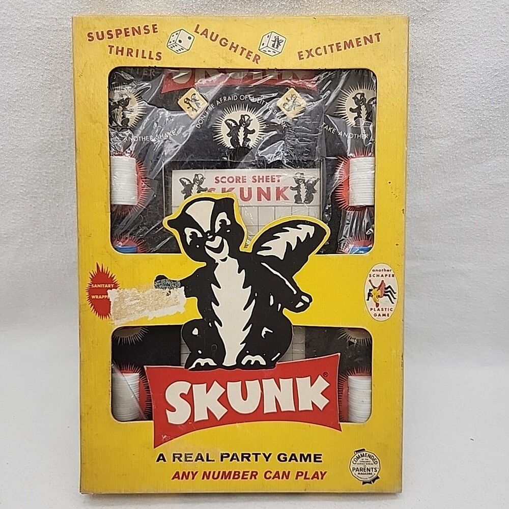 Game SKUNK #500 1953 Schaper Board Complete Real Party Excitement Vintage READ